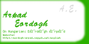 arpad eordogh business card
